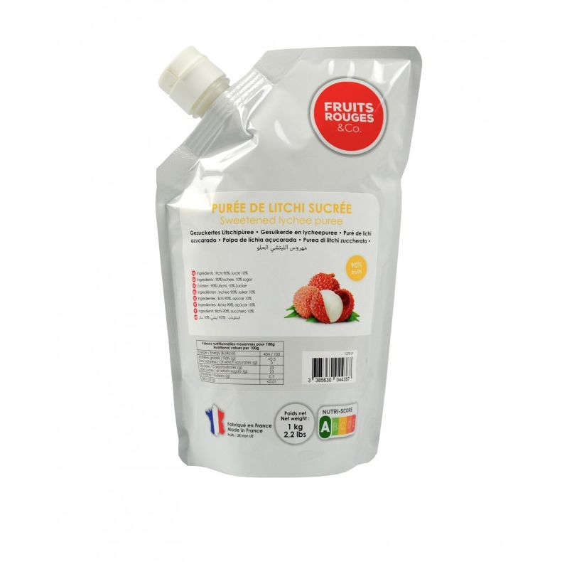 Fruits Rouge Lychee Puree 10% Sugar - 1kg